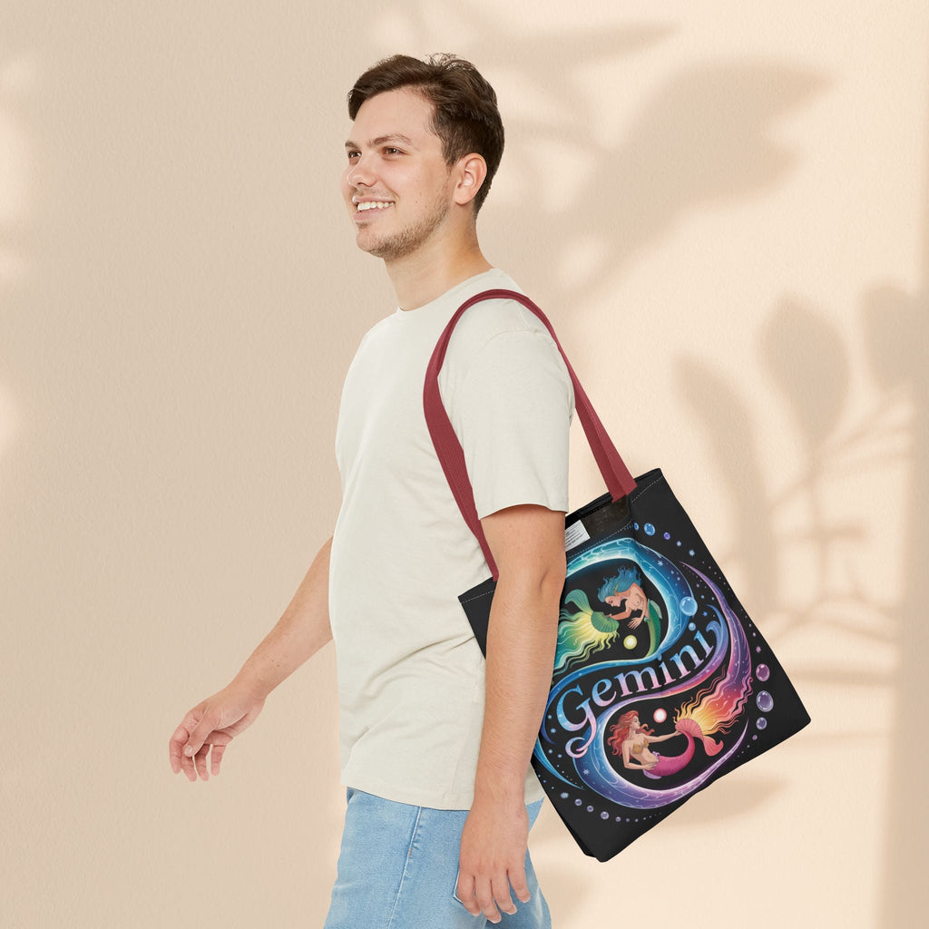 Gemini Zodiac Tote Bag - Colorful Astrology Bag, Gift for Astrology Lovers, AOP Tote for Geminis, Horoscope Design, Birthday Gift
