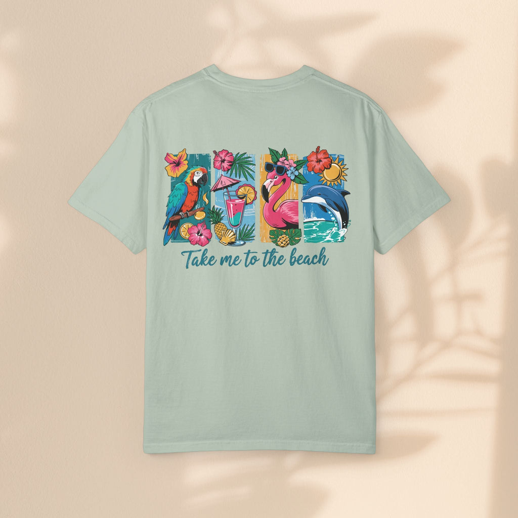 Brush Stroke art - Take Me to the Beach Unisex Garment-Dyed T-Shirt