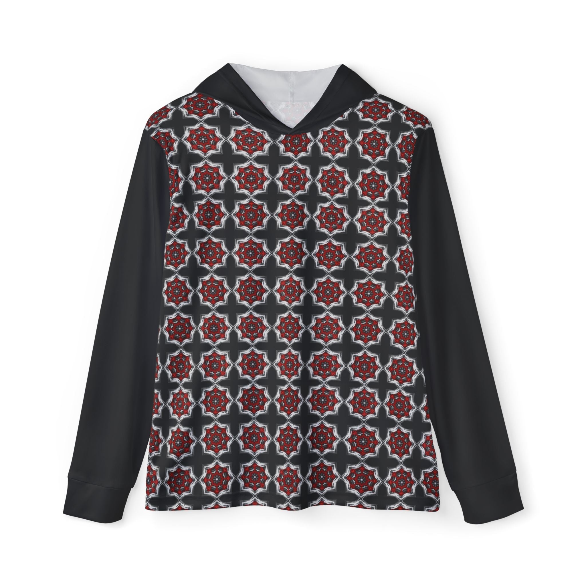 Men's Sports Warmup Hoodie  - Red and Black