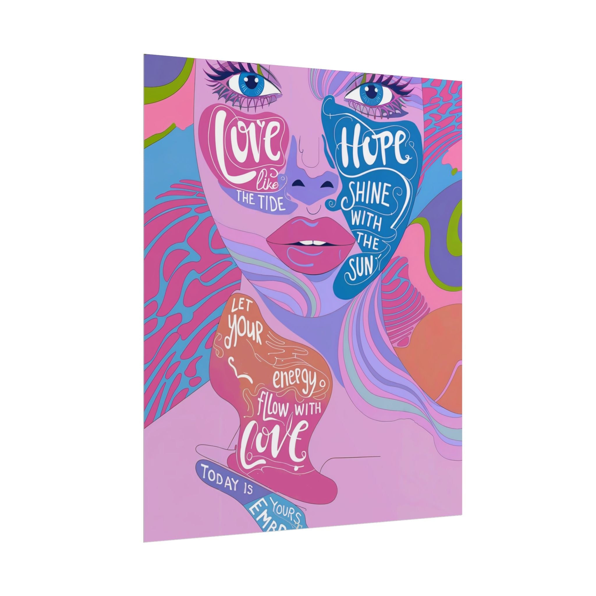 Inspirational Quote Rolled Posters - Colorful Love & Hope Design