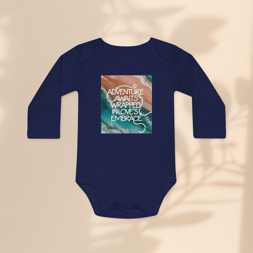 Adventure Awaits Organic Baby Bodysuit | Long Sleeve Baby Outfit