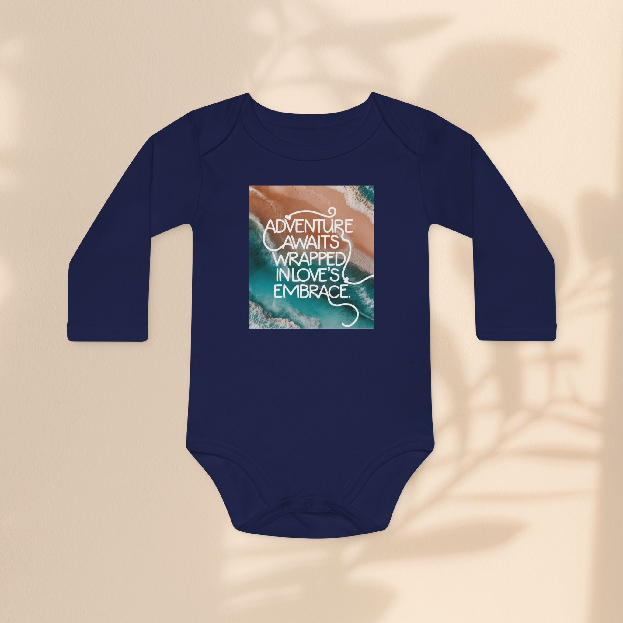 Adventure Awaits Organic Baby Bodysuit | Long Sleeve Baby Outfit