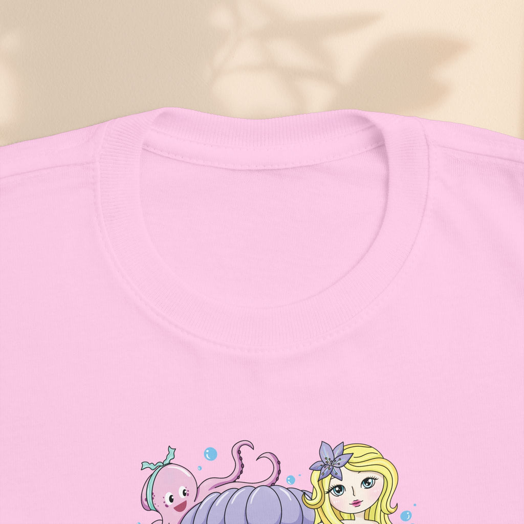 Age 6 Toddler Tee with Mermaid & Octopus Design - Birthday Celebration