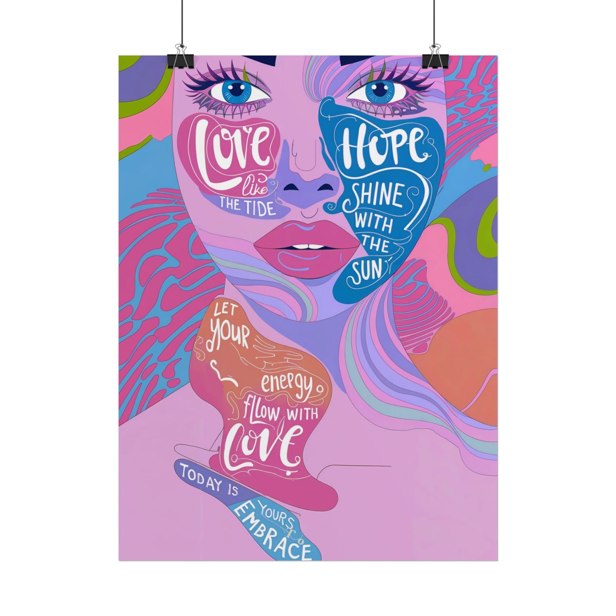 Inspirational Quote Rolled Posters - Colorful Love & Hope Design