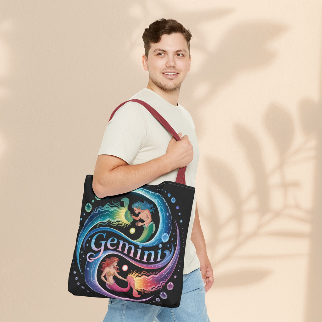 Gemini Zodiac Tote Bag - Colorful Astrology Bag, Gift for Astrology Lovers, AOP Tote for Geminis, Horoscope Design, Birthday Gift