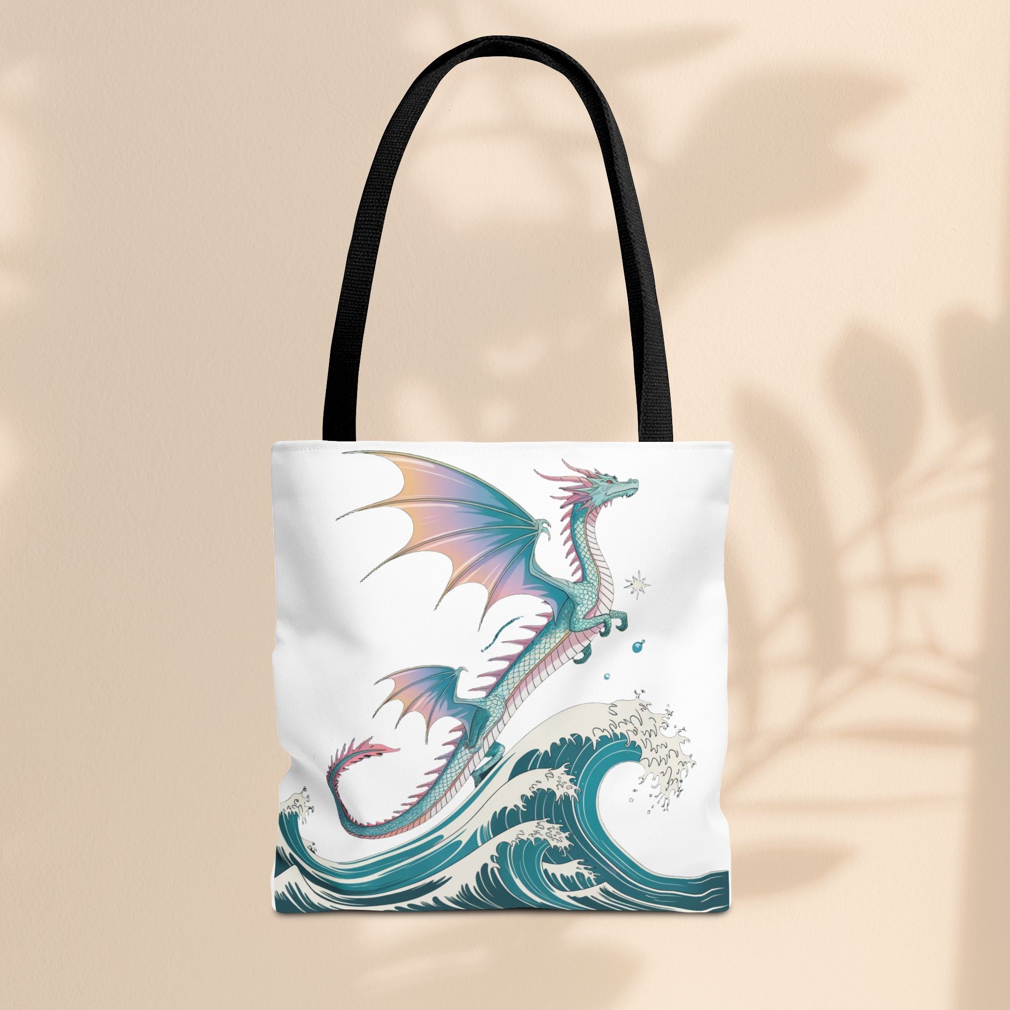 Dragons and Waves Tote Bag, Dragon Lovers Gift