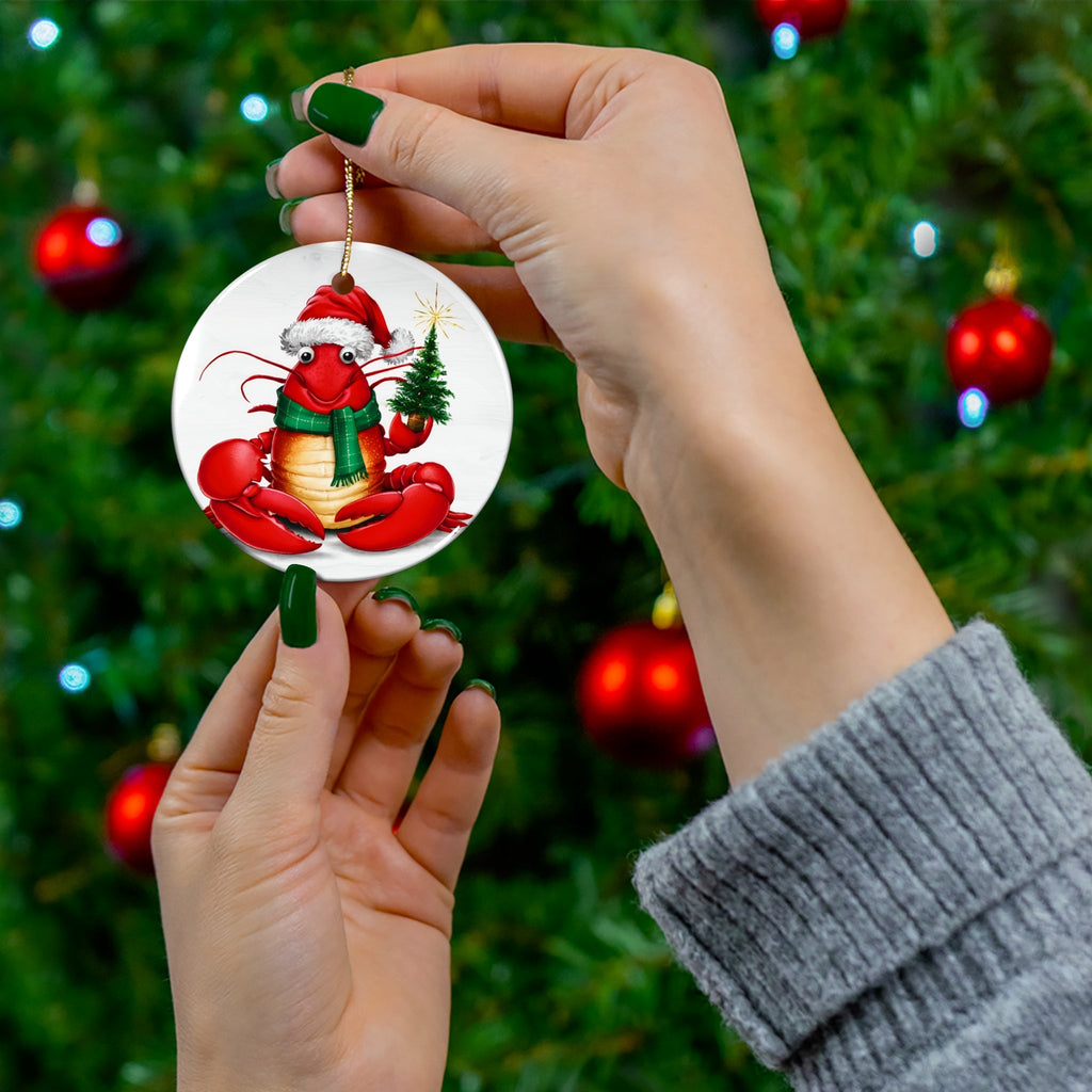 Ceramic Ornament - Lobster Christmas