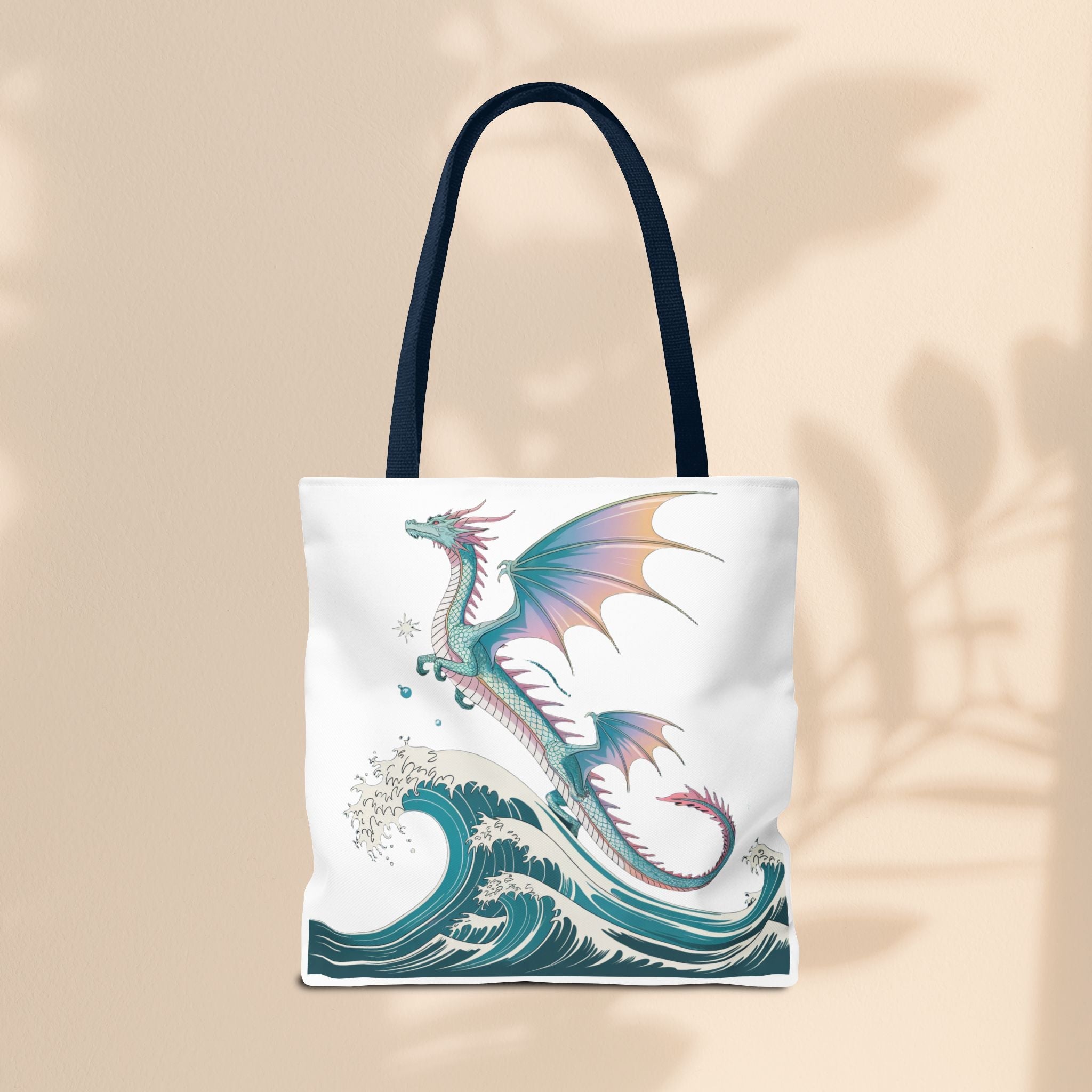 Dragons and Waves Tote Bag, Dragon Lovers Gift