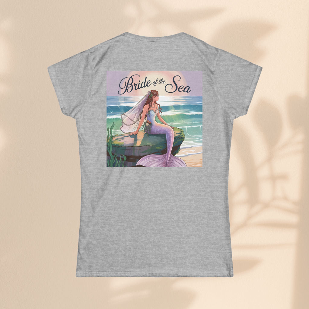 Bride of the Sea Women's Softstyle Tee - Mermaid Gift, Beachwear, Bachelorette Party, Wedding Attire, Nautical Fashion