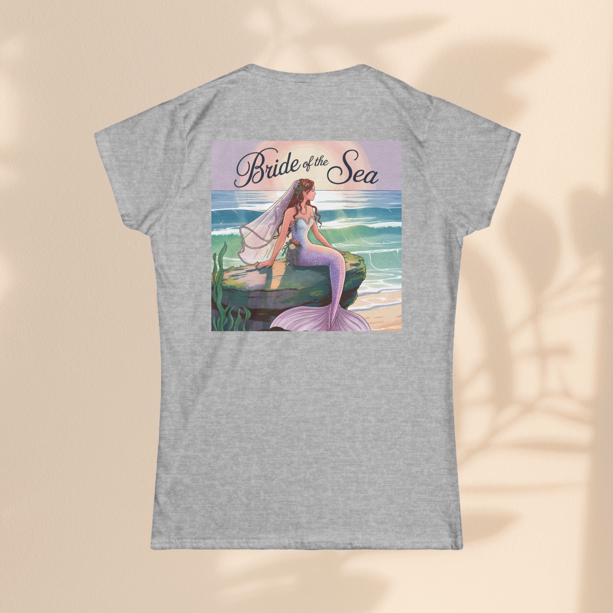 Bride of the Sea Women's Softstyle Tee - Mermaid Gift, Beachwear, Bachelorette Party, Wedding Attire, Nautical Fashion