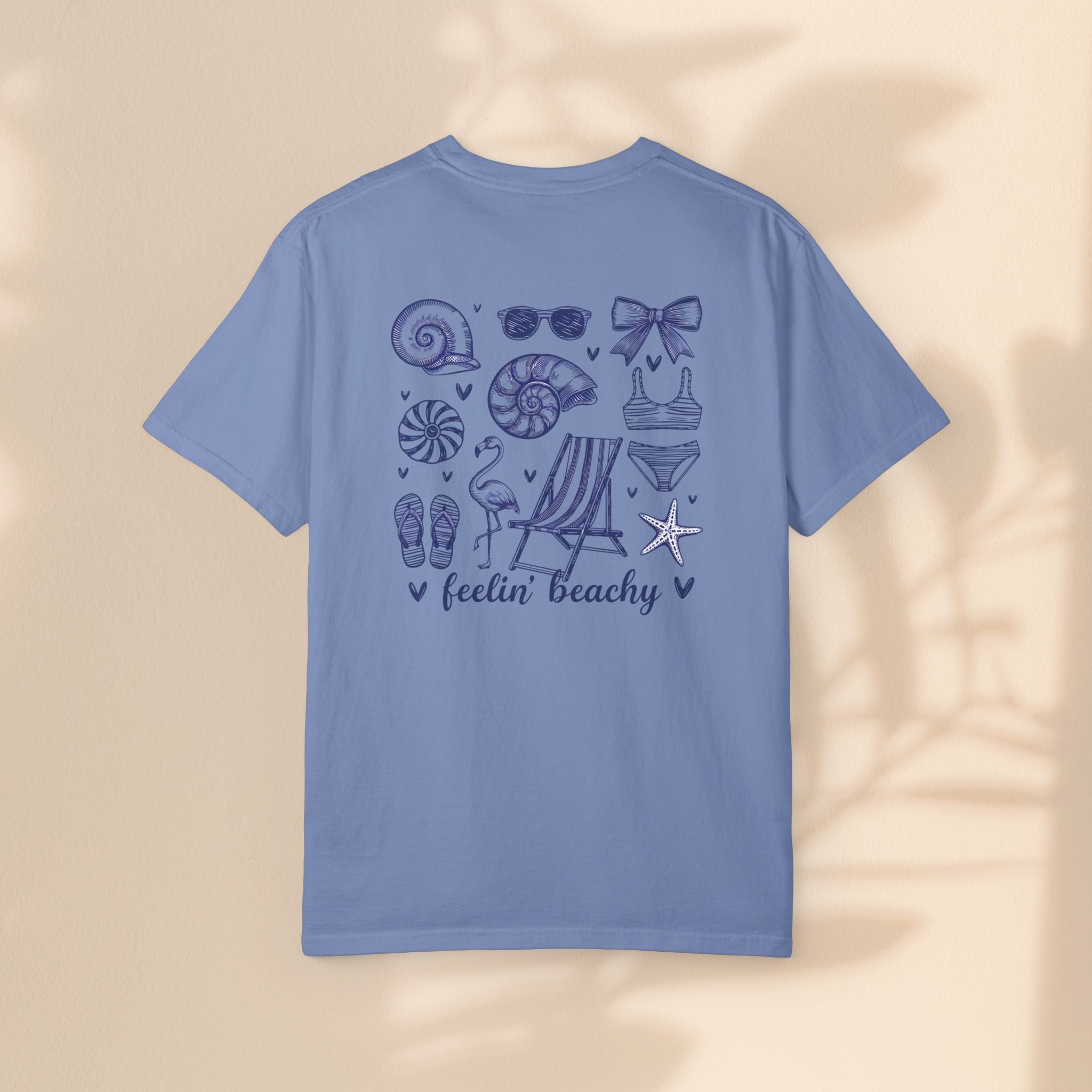 Beach Vibes Unisex Garment-Dyed T-shirt - ‘Feelin' Beachy’ Design