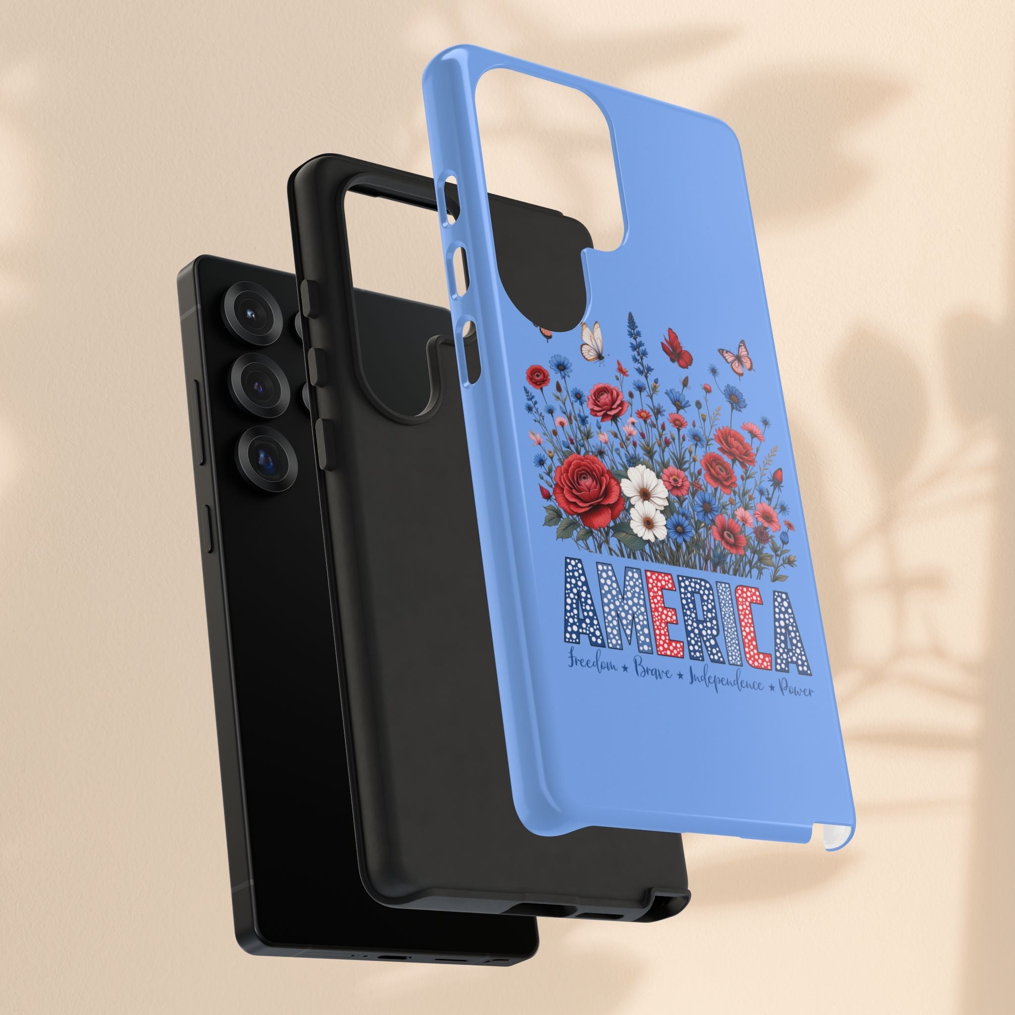 Floral America Phone Case - Tough Cases for Style & Protection