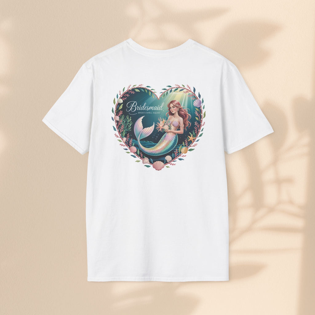 Bridesmaid Mermaid T-Shirt, Softstyle Unisex Tee, Wedding Party Gift, Beach Theme Shirt, Mermaid Lover Apparel, Bridesmaid Gift Idea