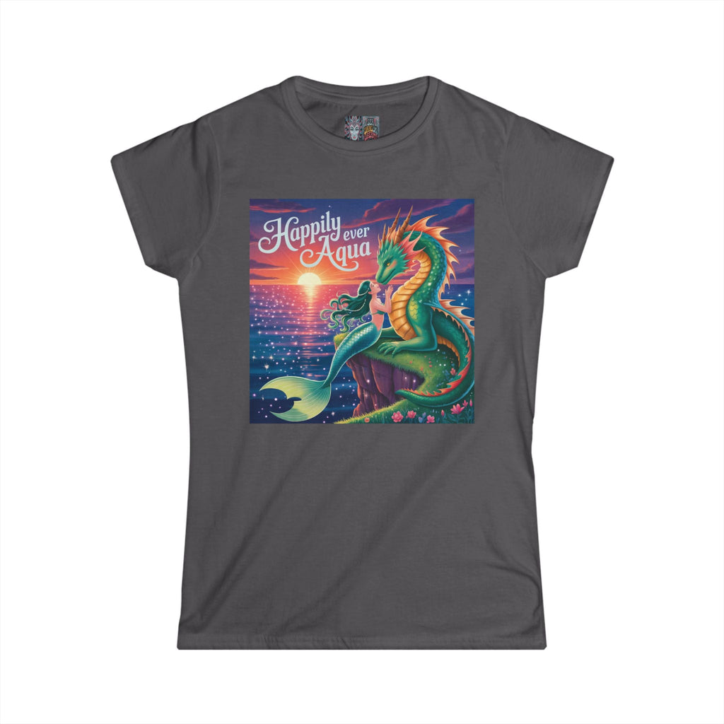 Enchanted Dragon Tee - Happily Ever Aqua Design, Women's Fashion Shirt, Boho Style, Fantasy Gift for Her, Unique Graphic Tee