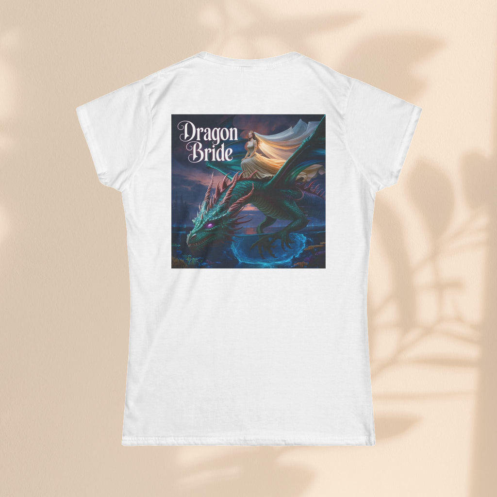 Dragon Bride Women's Softstyle Tee - Fantasy Art Shirt, Gift for Fantasy Lovers, Dragon Lover Apparel, Unique Tee for Her, Magical Clothing