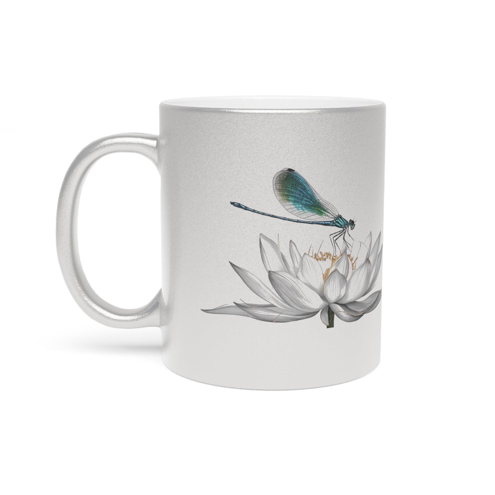 Dragonfly Metallic Mug – Silver or Gold Gift Cup