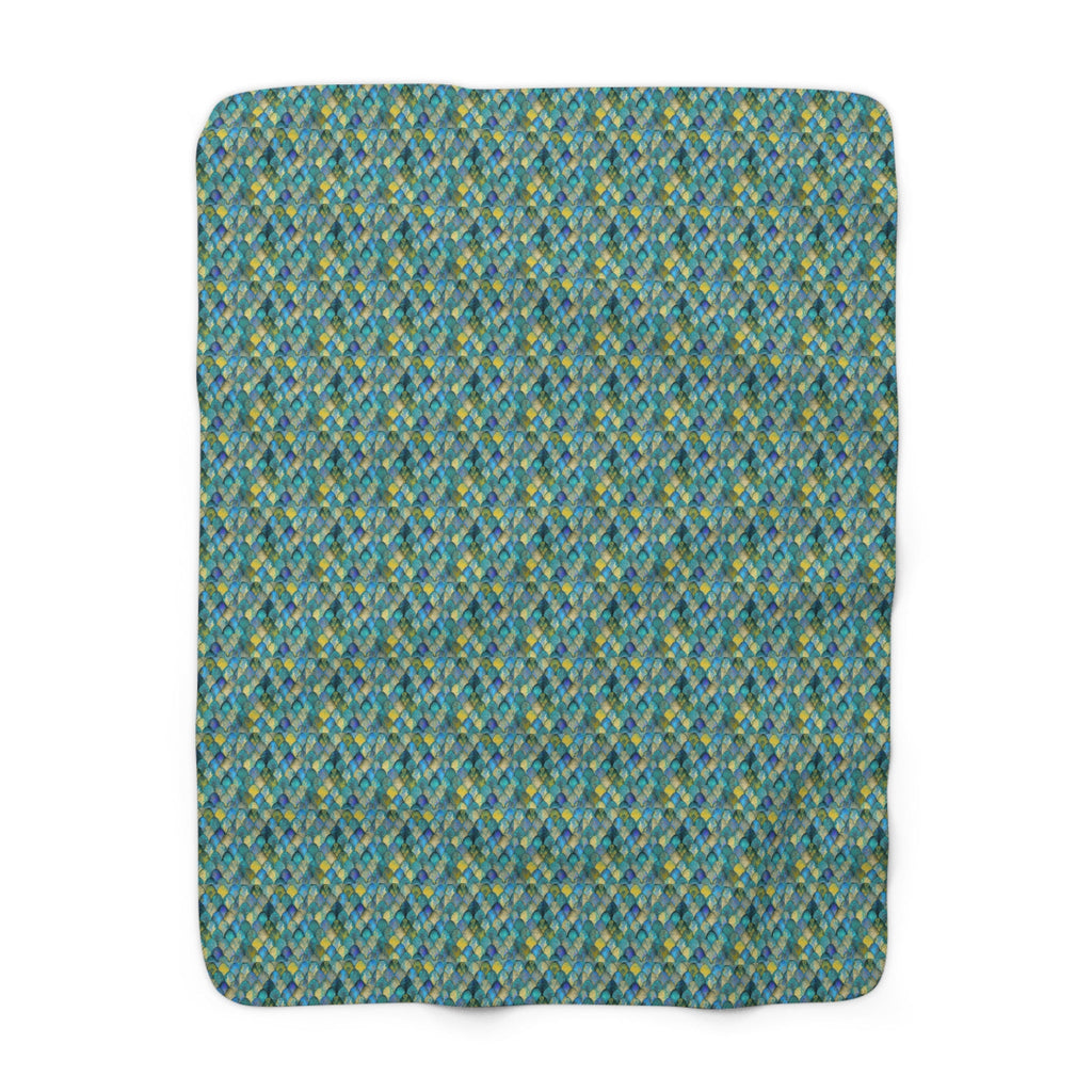 Mermaid Scale Sherpa Fleece Blanket – Cozy Soft Throw for Home & Holiday Gifts
