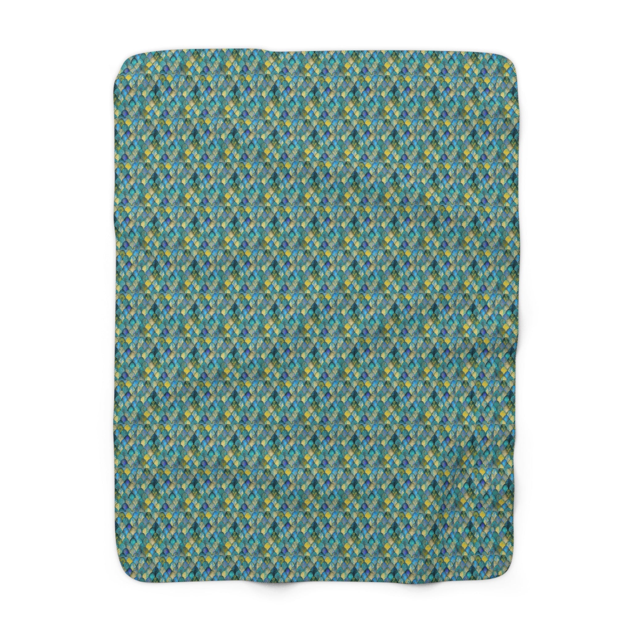 Mermaid Scale Sherpa Fleece Blanket – Cozy Soft Throw for Home & Holiday Gifts