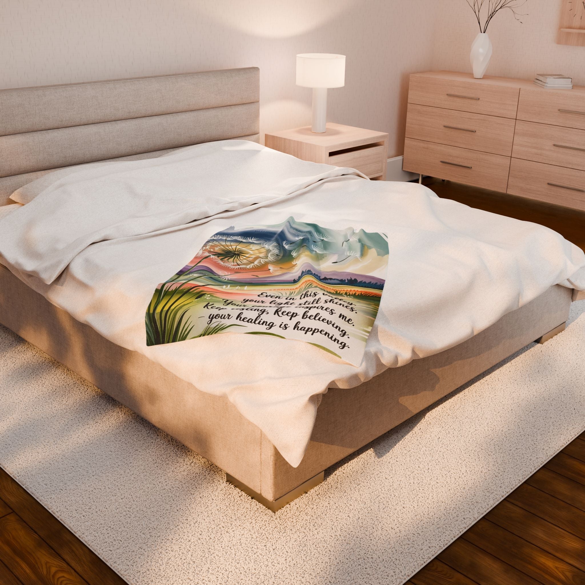 Courage in the Valley - Velveteen Plush Blanket – Your Healing is Happening