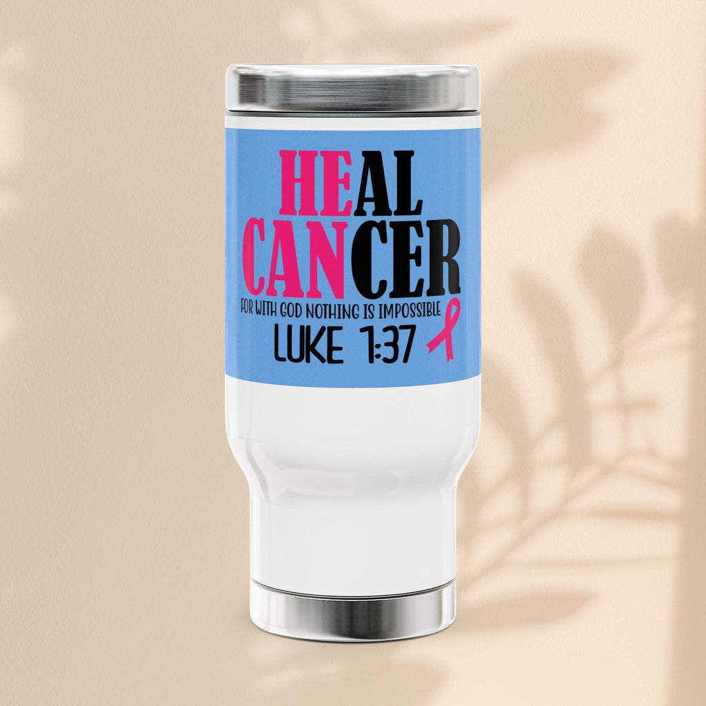 Heal Cancer Design 14oz Tumbler - Inspirational Stainless Steel Travel Mug