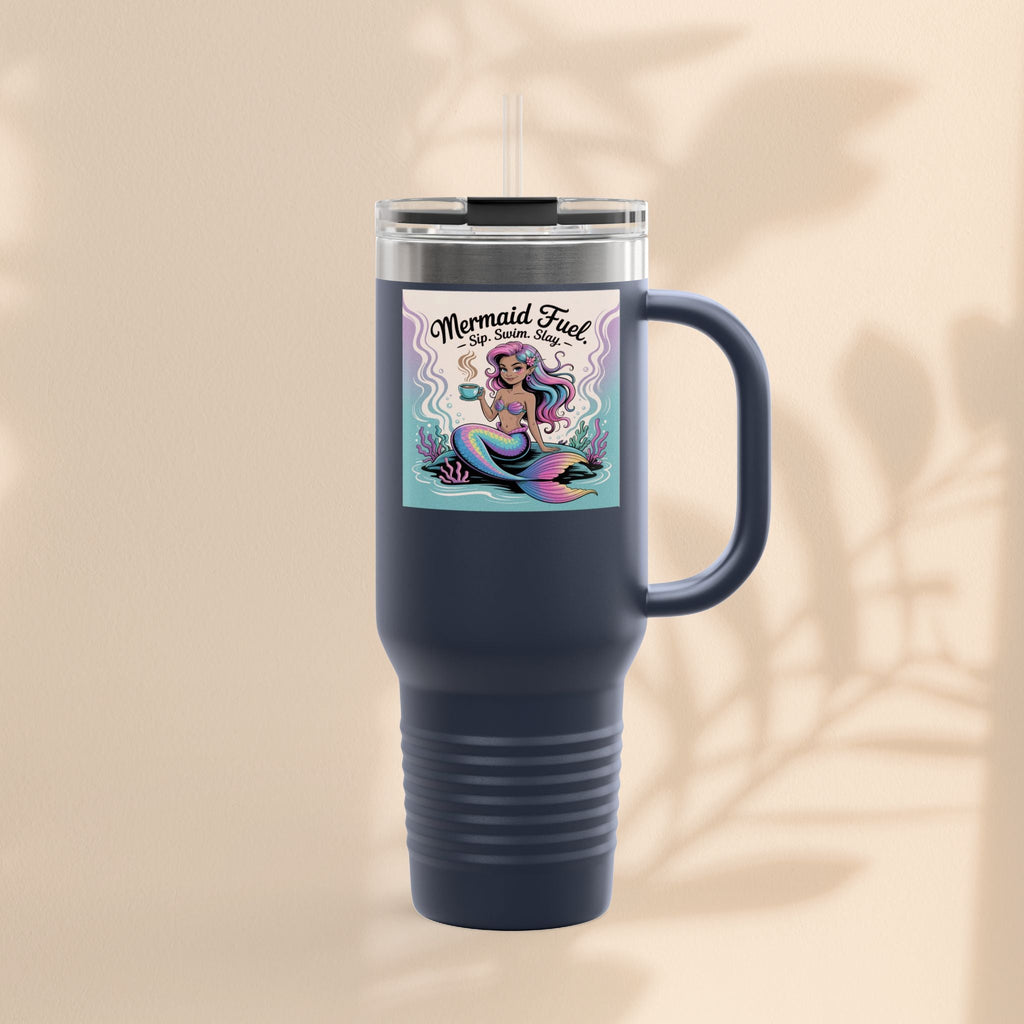 Magical Mermaid Fuel Insulated Travel Mug | 40oz Fantasy Drinkware for Beach Lovers, Gifts for Her