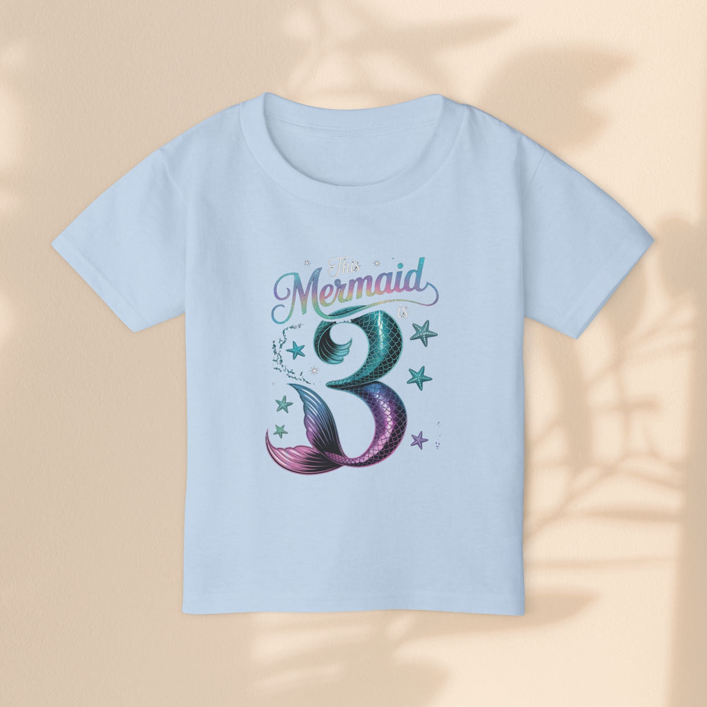 Age 3 Mermaid Toddler T-Shirt | Cute Birthday Gift for Kids