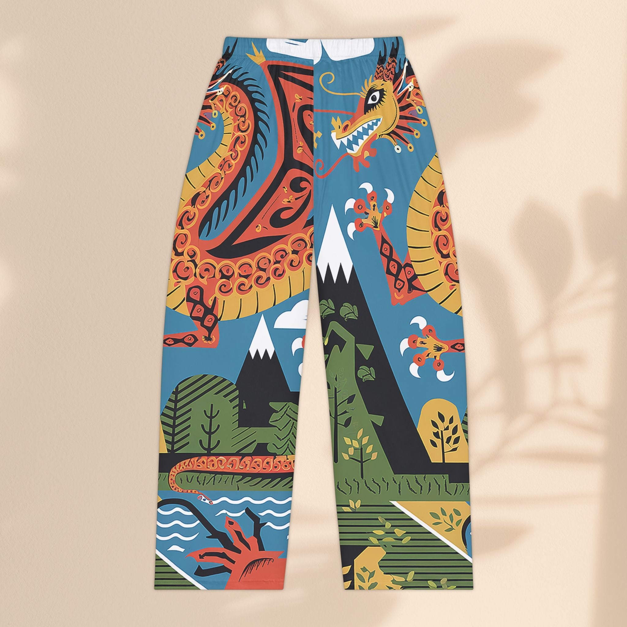 Dragon Print Pajama Pants - Mexican Style