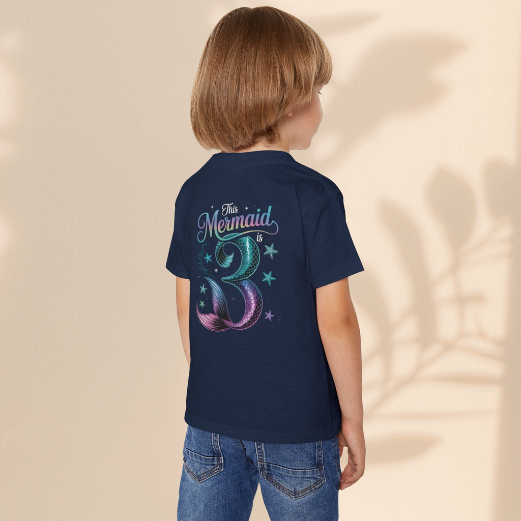 Age 3 Mermaid Toddler T-Shirt | Cute Birthday Gift for Kids