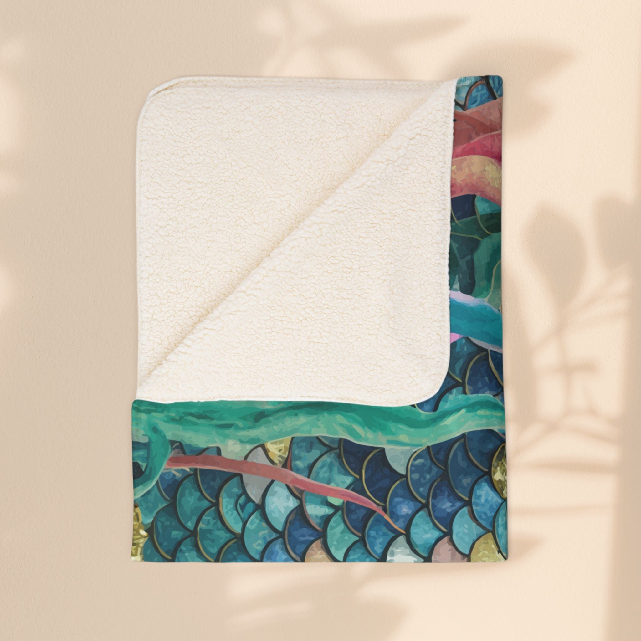 Fleece Sherpa Blanket - Mermaid Scale Party