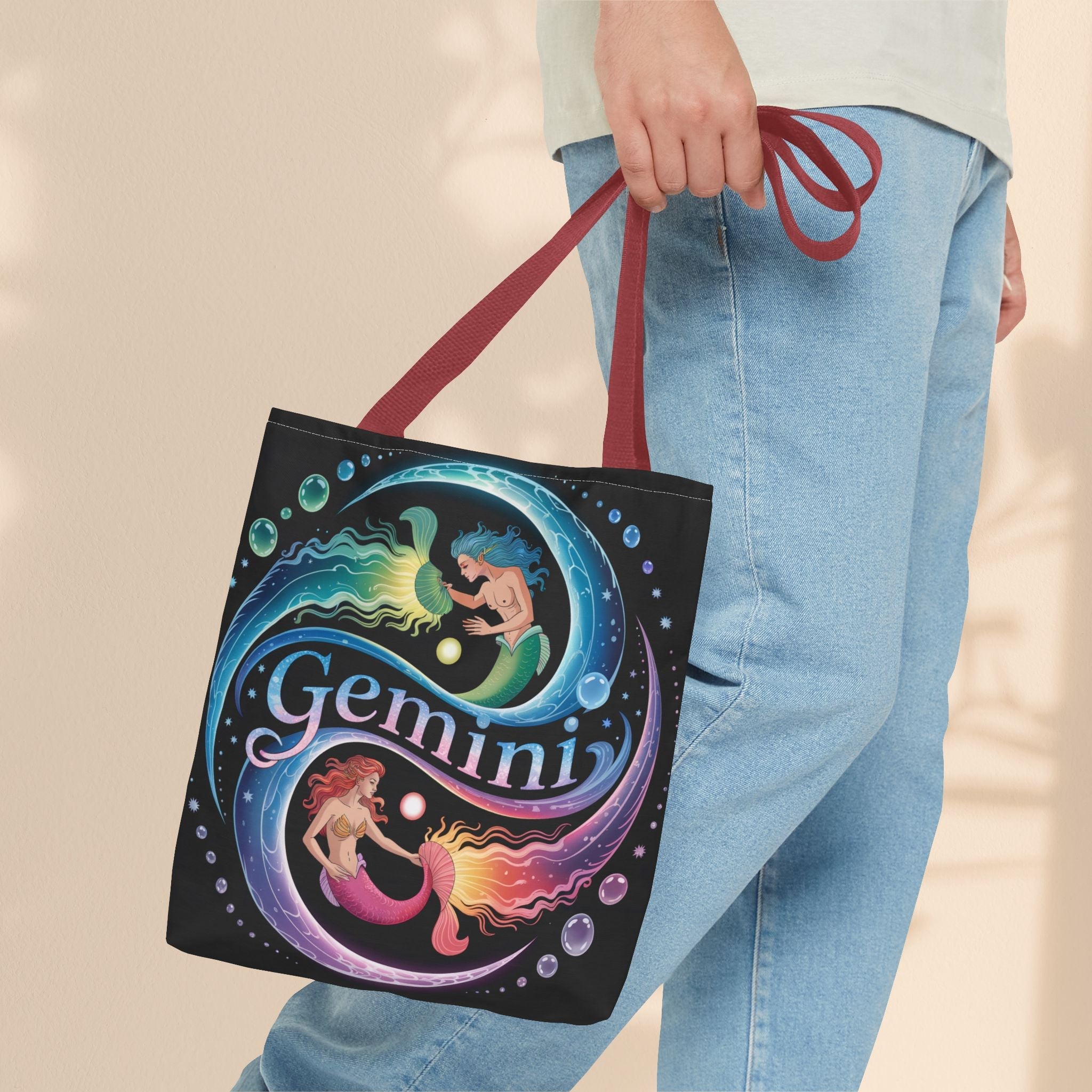 Gemini Zodiac Tote Bag - Colorful Astrology Bag, Gift for Astrology Lovers, AOP Tote for Geminis, Horoscope Design, Birthday Gift