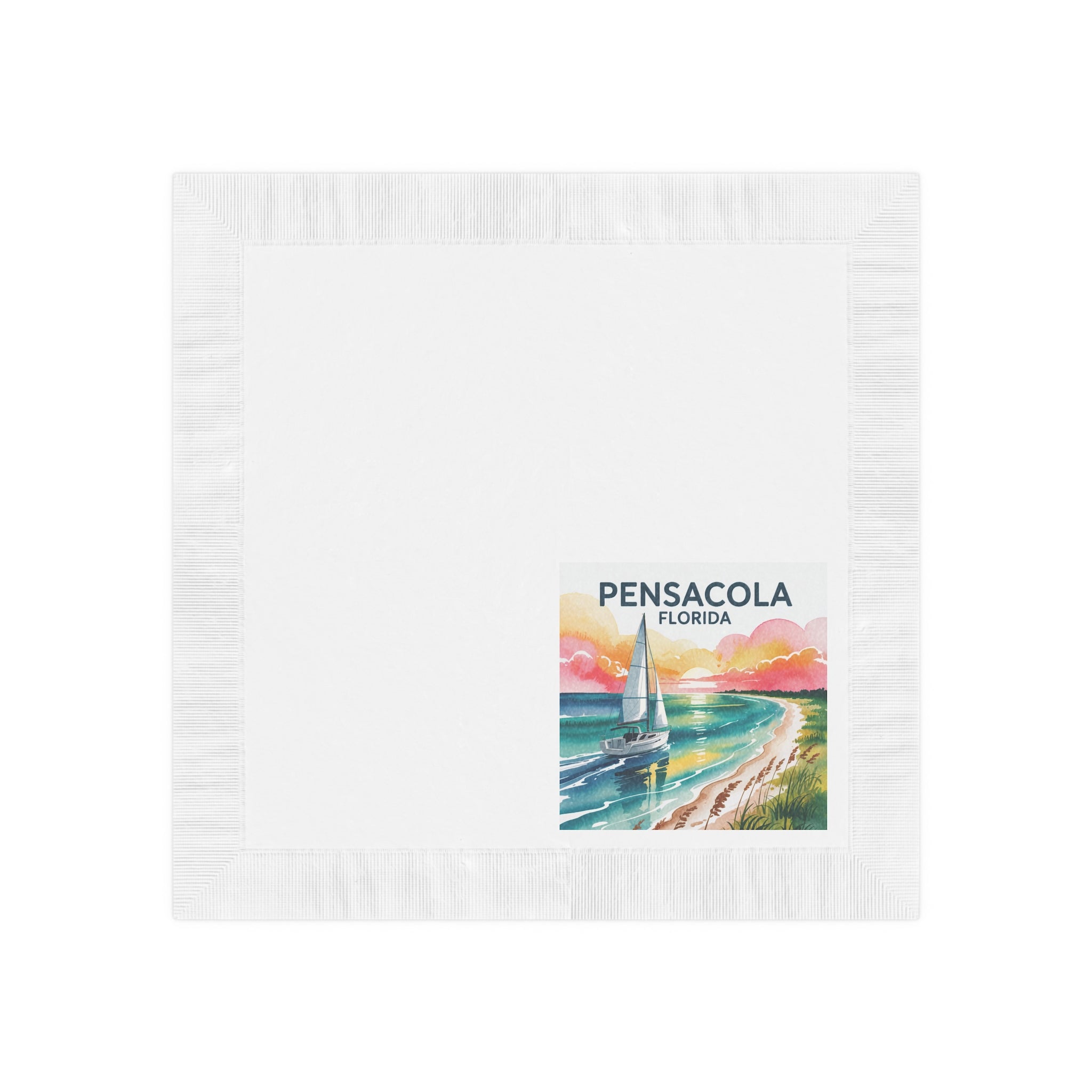 Pensacola Florida Coined Napkins – Beach Vibes, Perfect for Parties