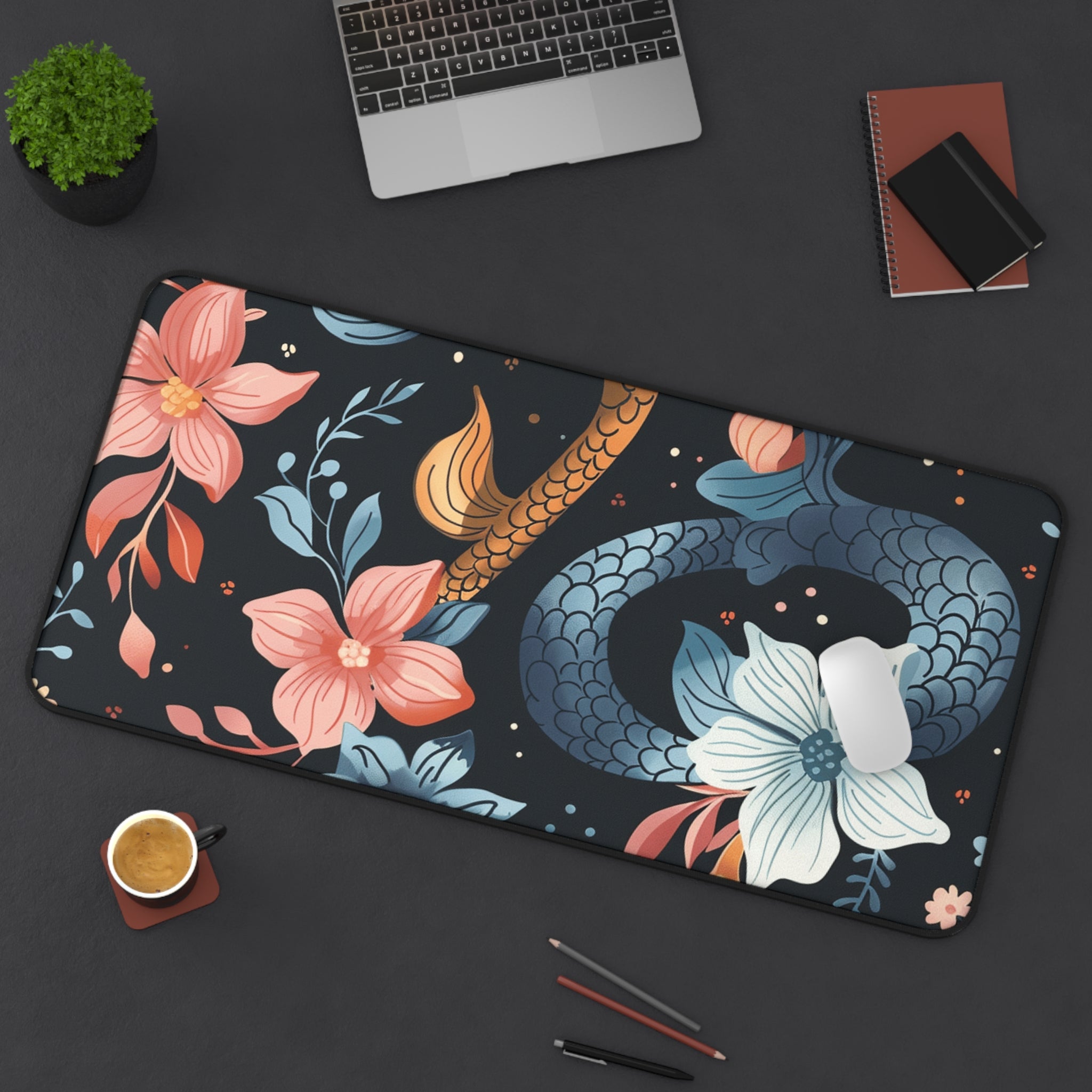 Desk Mat - Mermaid Flowers