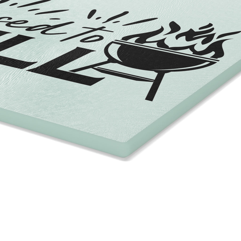 Licensed to Grill Glass Cutting Board - Perfect Gift for BBQ Lovers & Chefs