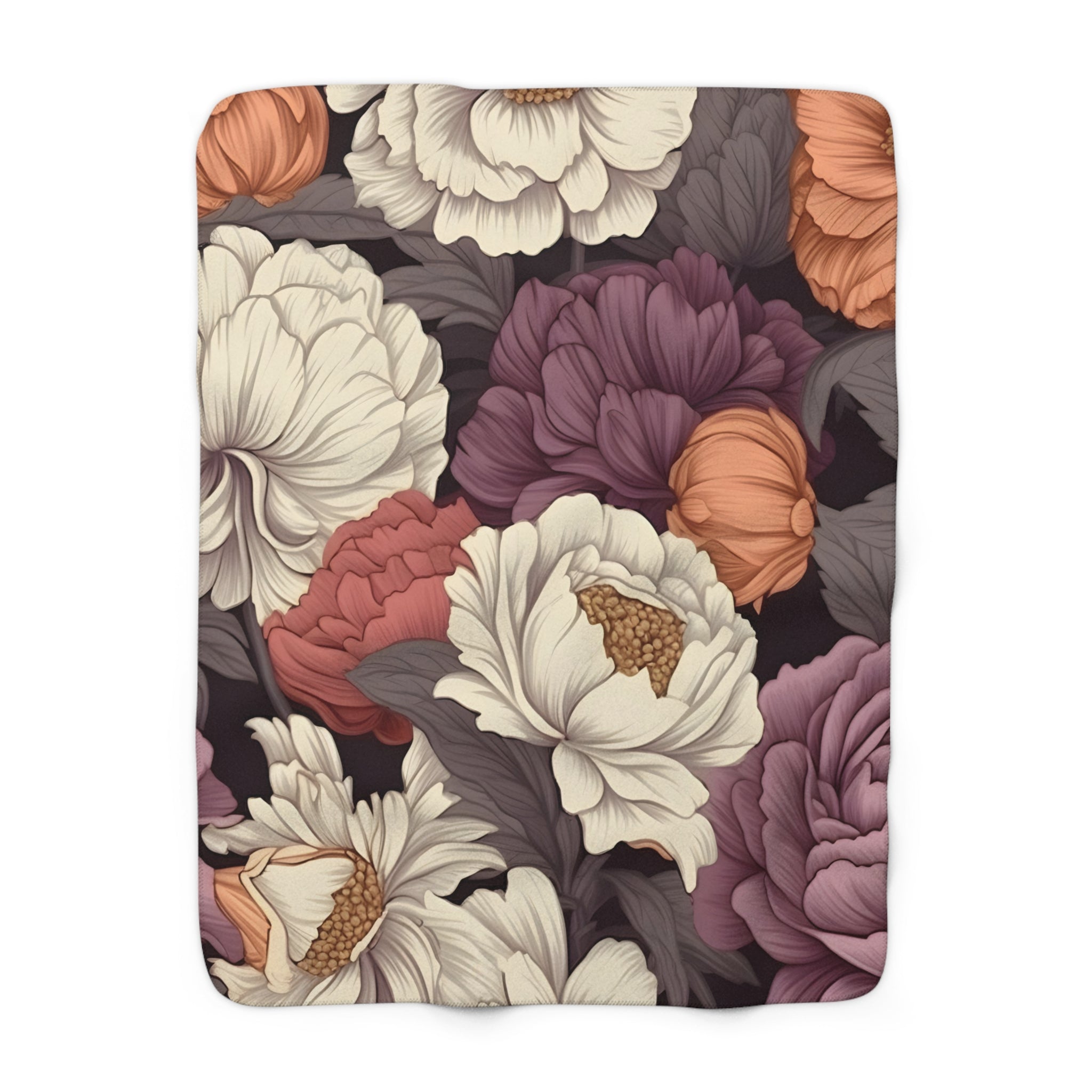 Floral Fragrance Sherpa Fleece Blanket – Flower Throw for Home & Gifts