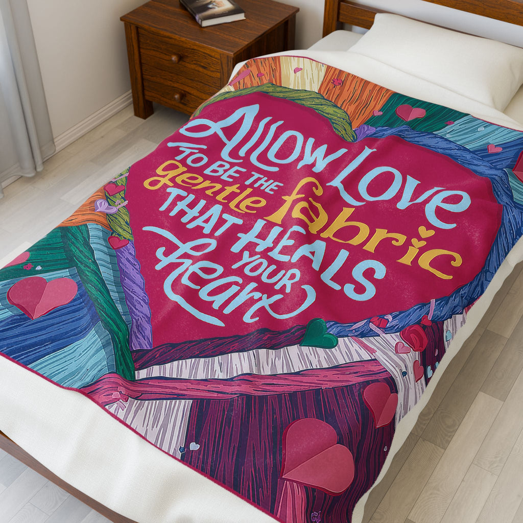 Allow Love Plush Blanket - Heartwarming Velveteen Throw