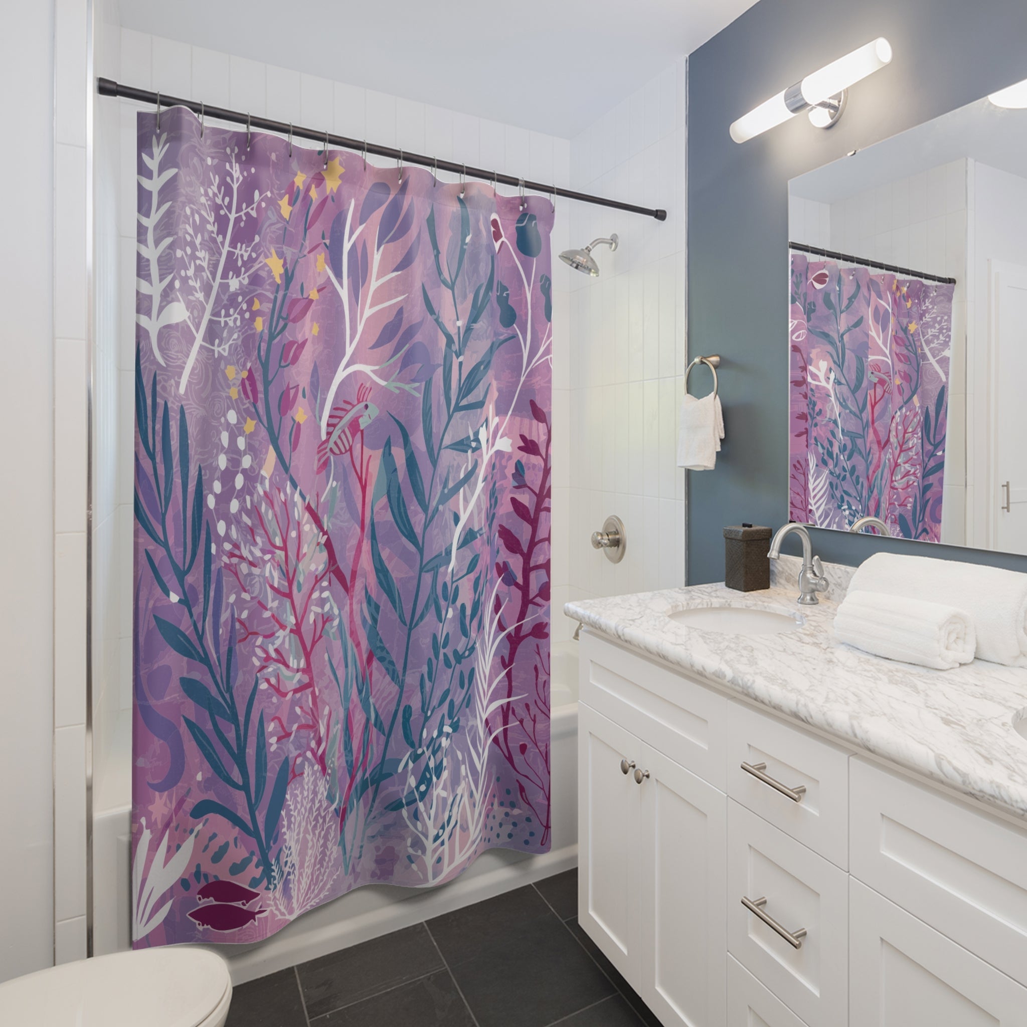 Botanical Dreams Shower Curtain - Vibrant Floral Design for a Relaxing Bathroom Oasis