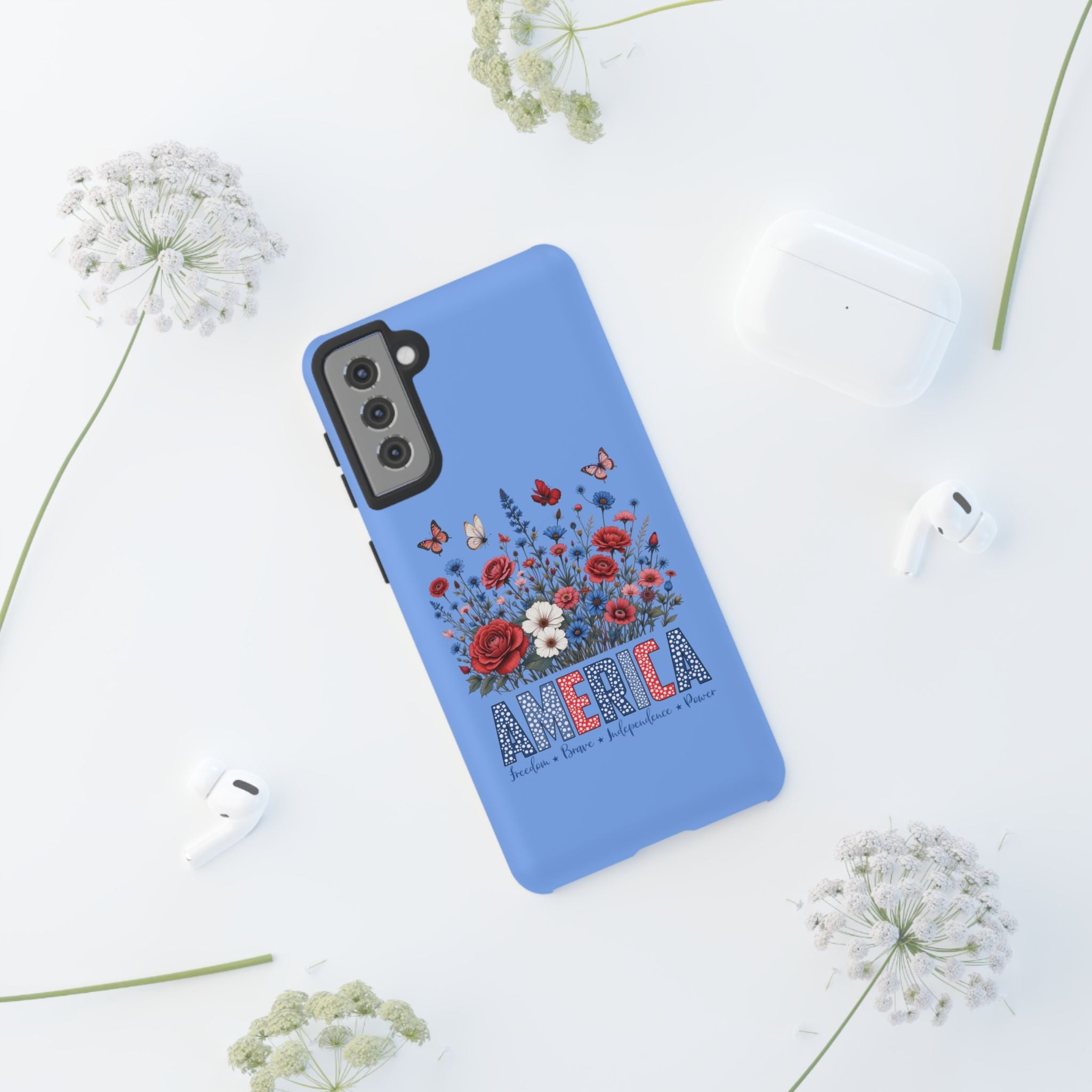 Floral America Phone Case - Tough Cases for Style & Protection