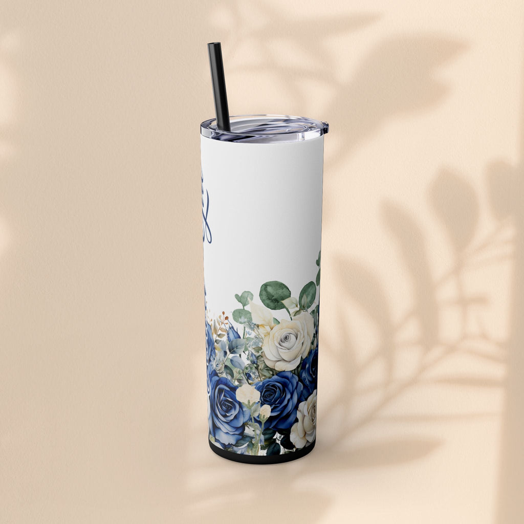 Flower Girl Skinny Tumbler with Straw, 20oz – Perfect Bridal Party Gift, Wedding Favor, Floral Drinkware, Summer Hydration
