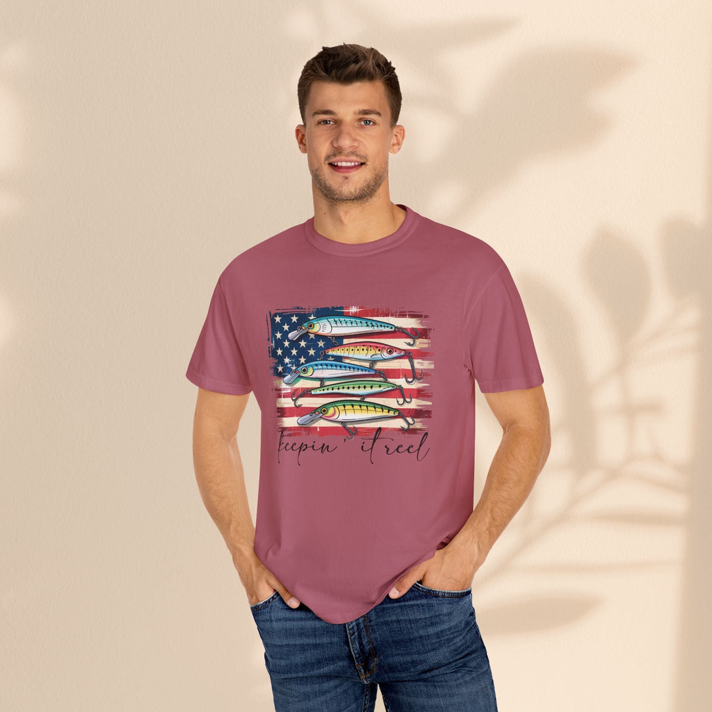 Fishing Enthusiast T-Shirt, Patriotic Angler Tee