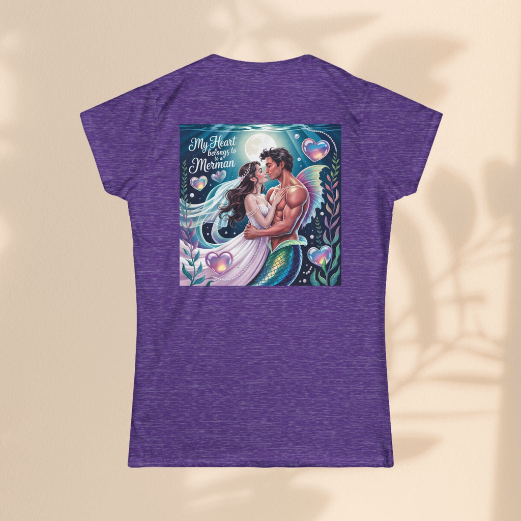 Heartfelt Mermaid Graphic Tee, Romantic Shirt, Beach Lover Gift, Summer Fashion, Ocean-Themed Apparel, Anniversary Present, Cute Top