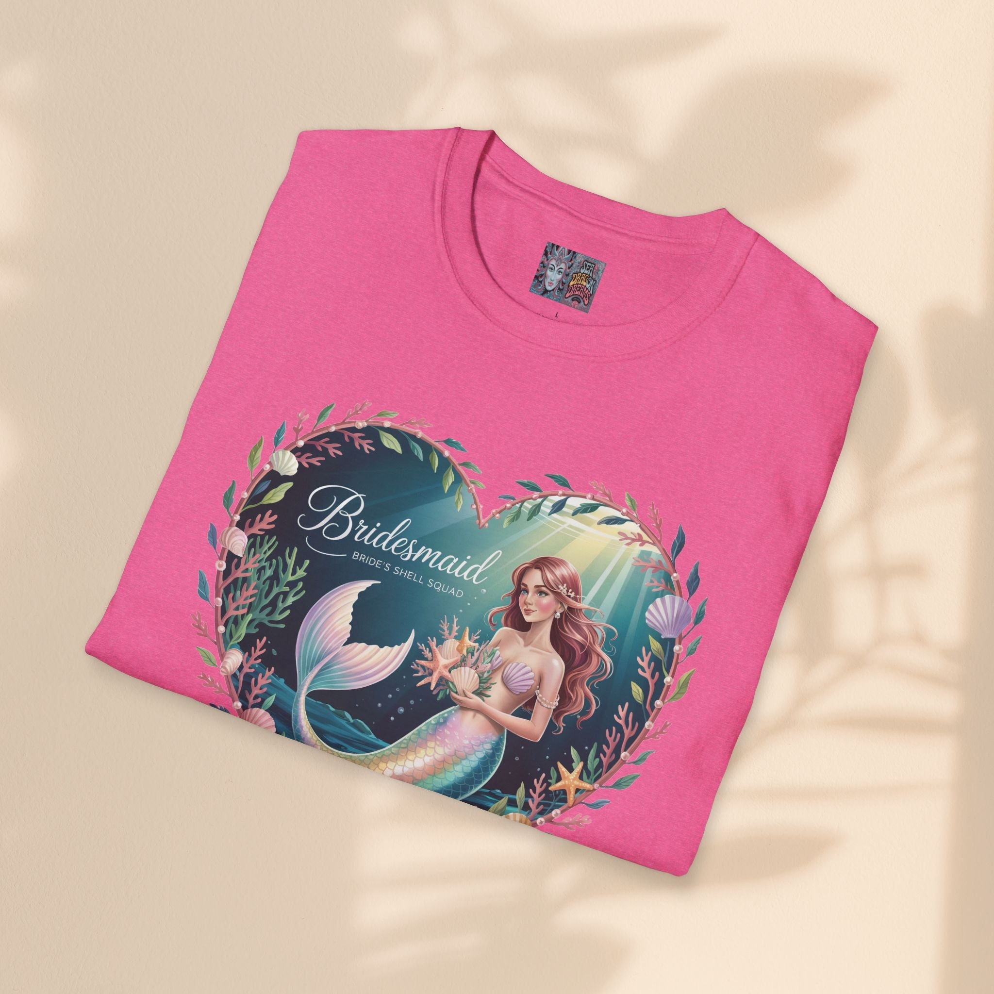 Bridesmaid Mermaid T-Shirt, Softstyle Unisex Tee, Wedding Party Gift, Beach Theme Shirt, Mermaid Lover Apparel, Bridesmaid Gift Idea