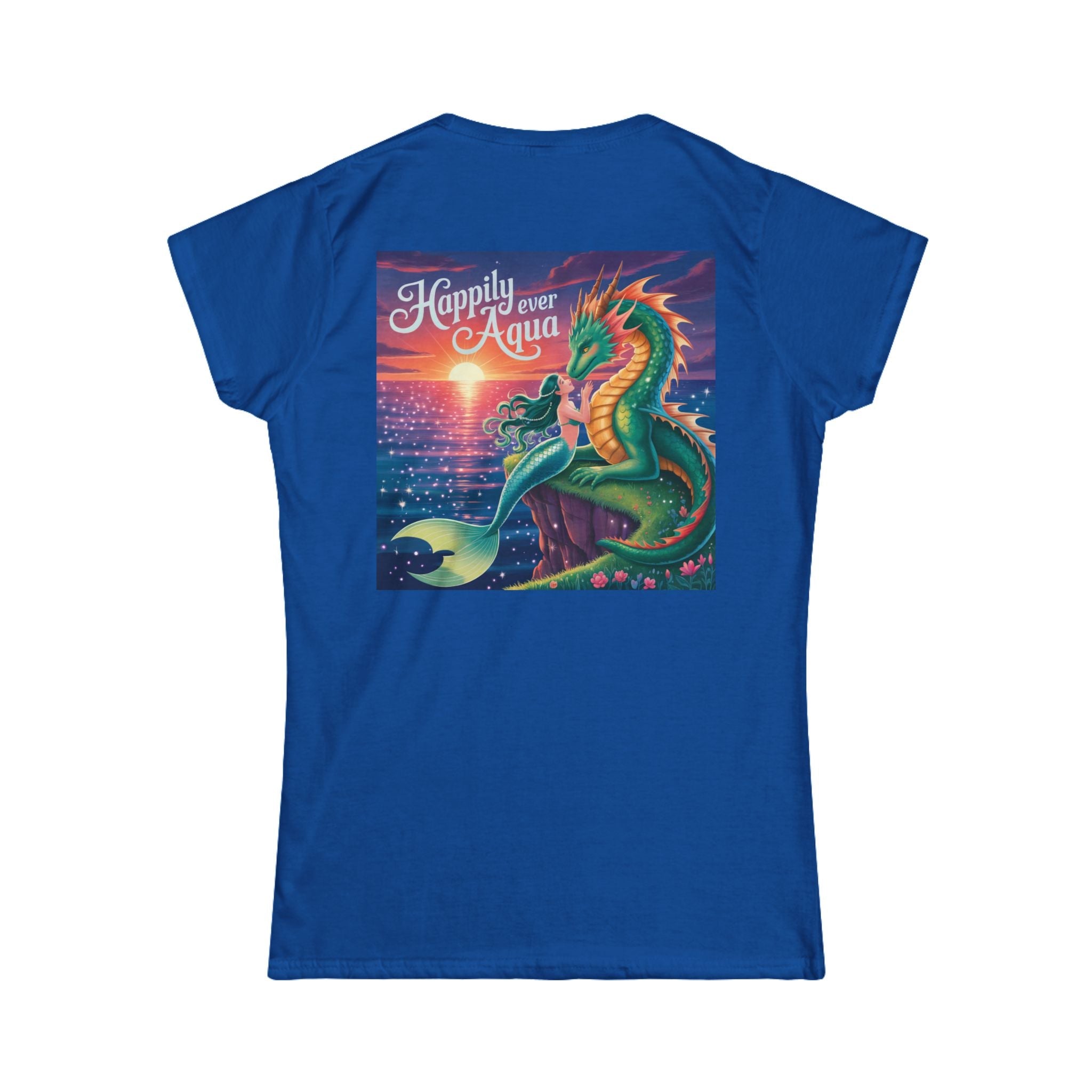 Enchanted Dragon Tee - Happily Ever Aqua Design, Women's Fashion Shirt, Boho Style, Fantasy Gift for Her, Unique Graphic Tee