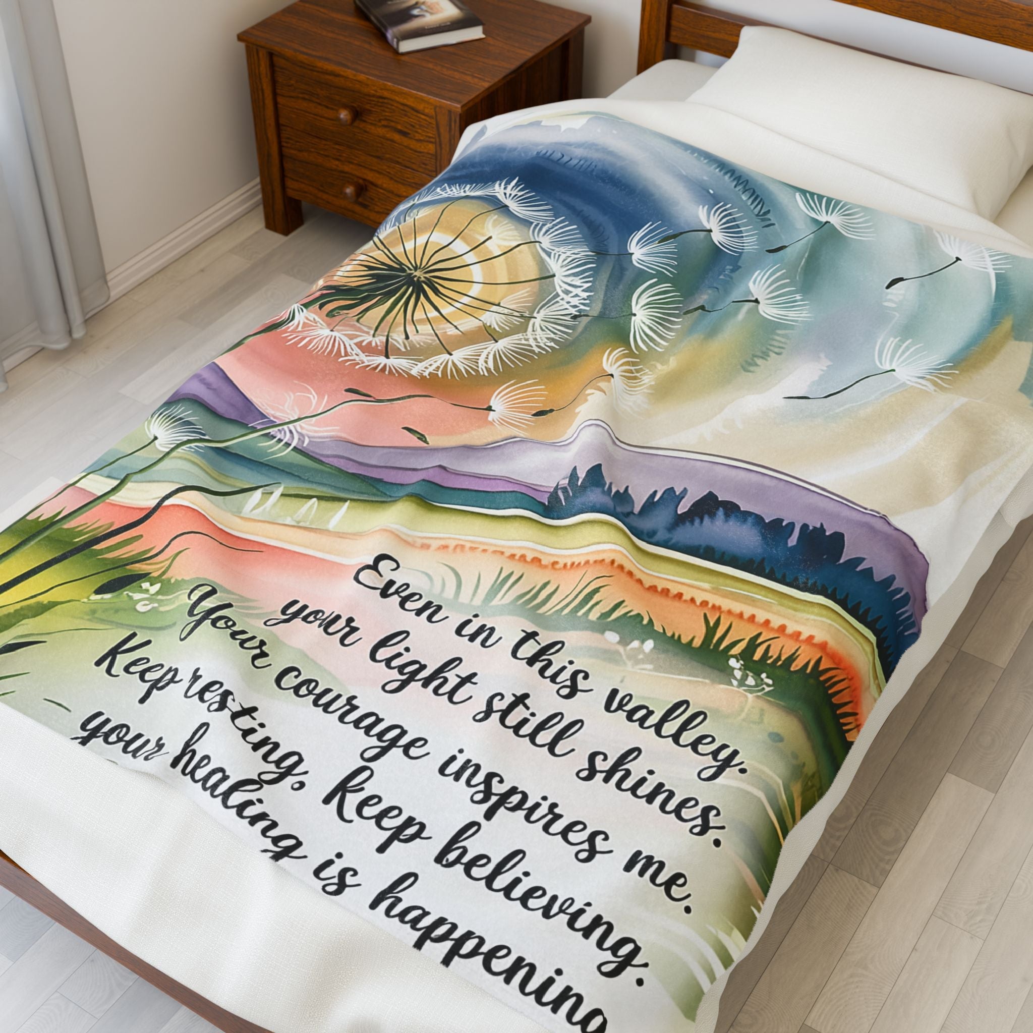Courage in the Valley - Velveteen Plush Blanket – Your Healing is Happening