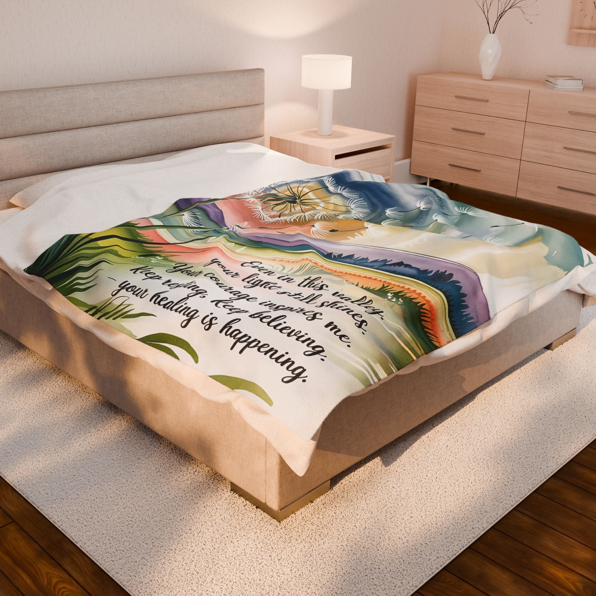 Courage in the Valley - Velveteen Plush Blanket – Your Healing is Happening