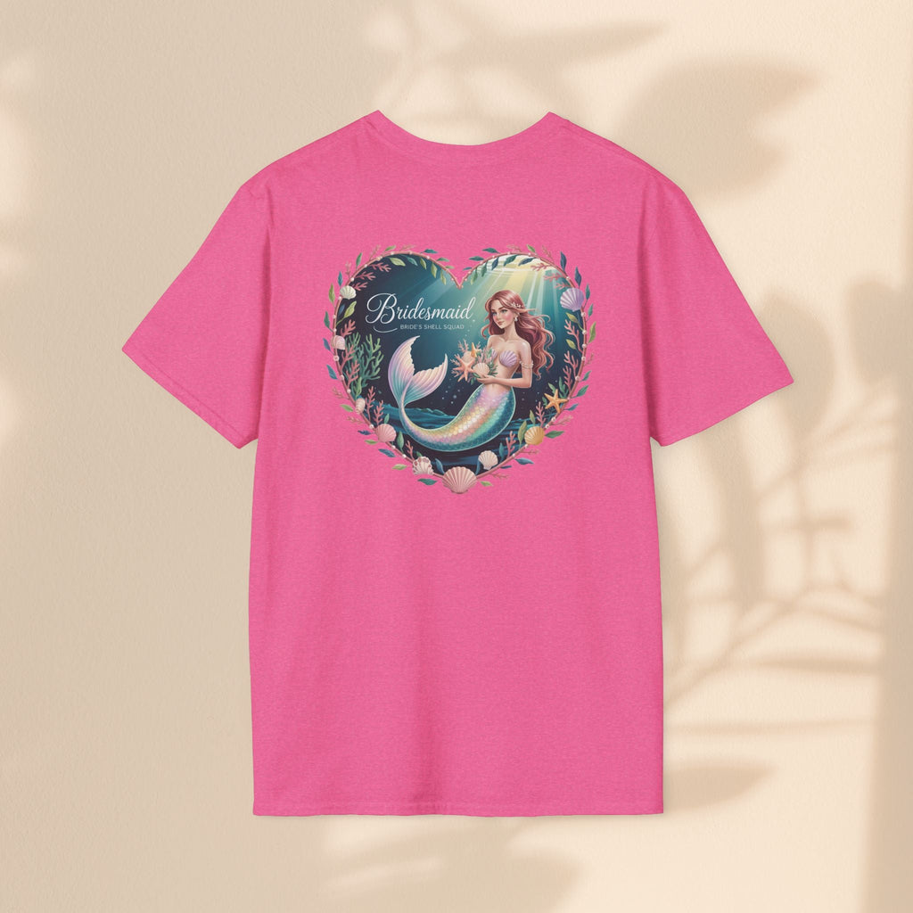 Bridesmaid Mermaid T-Shirt, Softstyle Unisex Tee, Wedding Party Gift, Beach Theme Shirt, Mermaid Lover Apparel, Bridesmaid Gift Idea