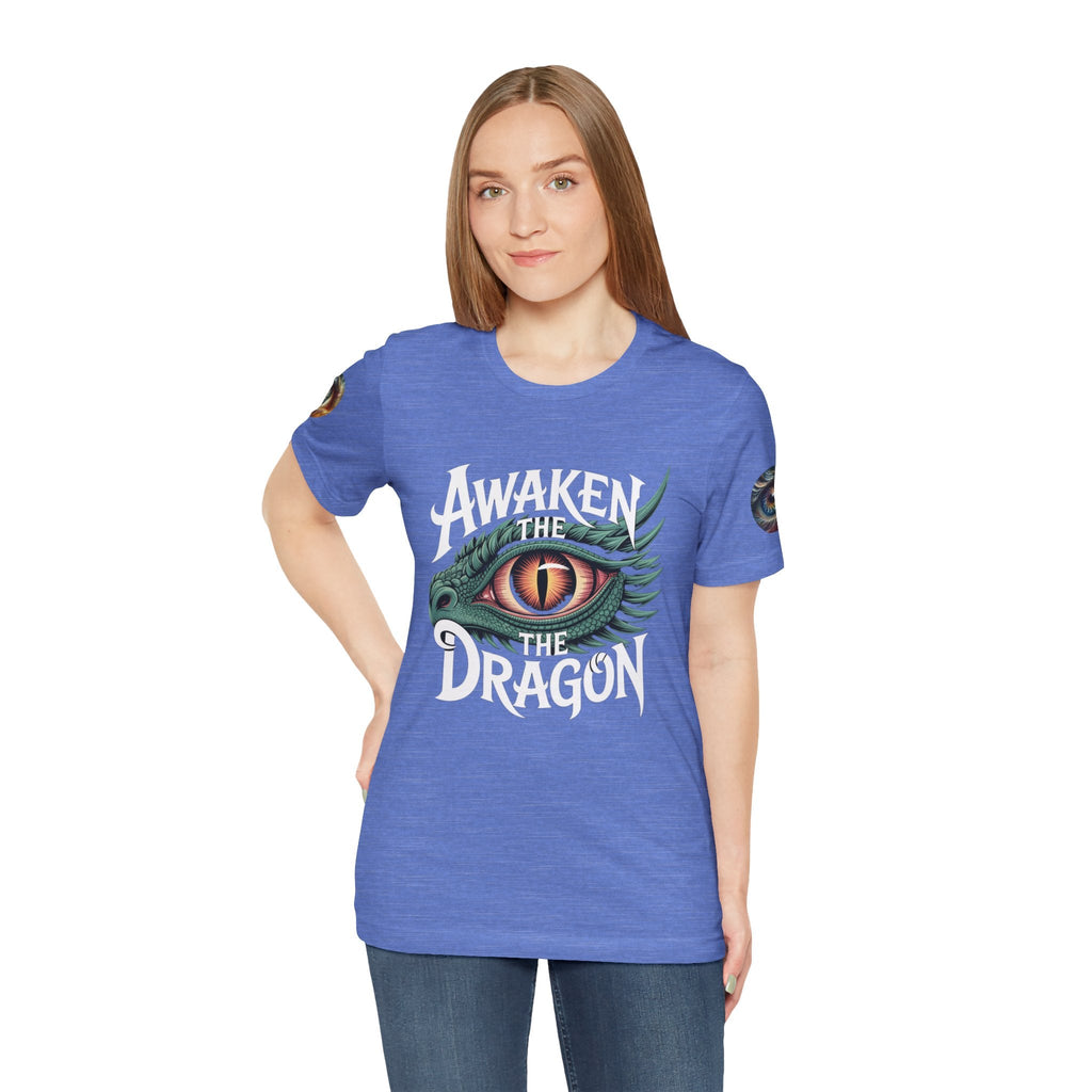 Fantasy Awaken The Dragon Graphic Tee, Unisex Short Sleeve Shirt, Gift for Dragon Lovers, Fantasy Fan Apparel