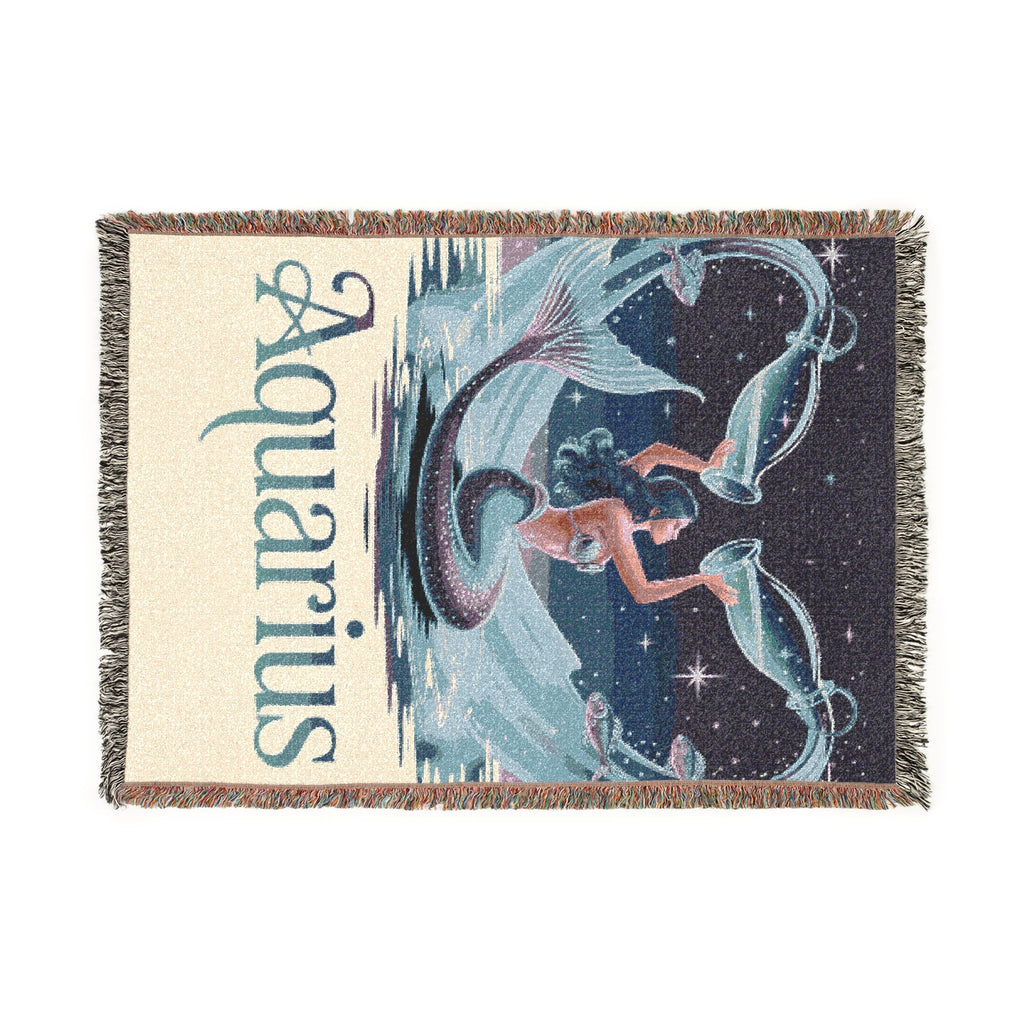 Aquarius Woven Blanket – Cozy Zodiac Throw, Astrology Home Décor