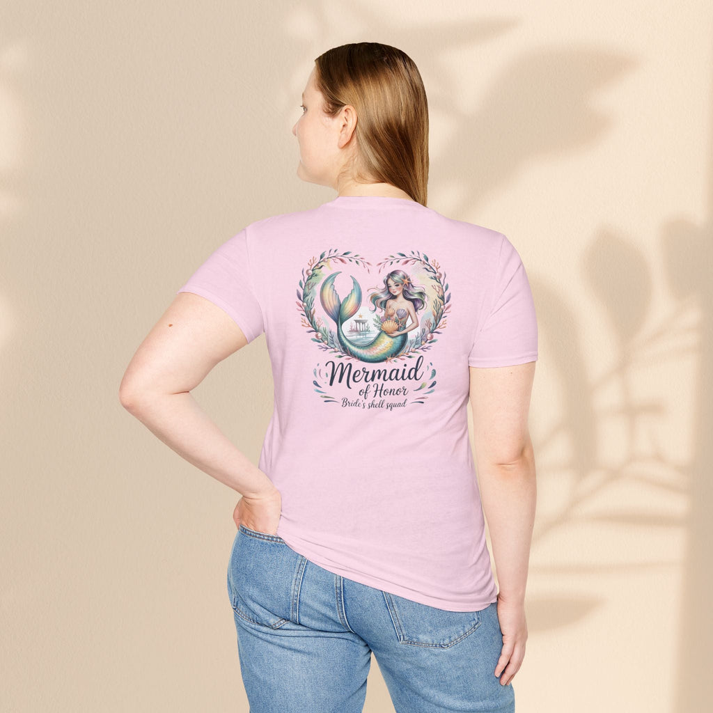 Maid of Honor Mermaid T-Shirt, Ocean Lover Tee, Beach Party Outfit, Gift for Sea Enthusiasts, Mermaid wedding tee