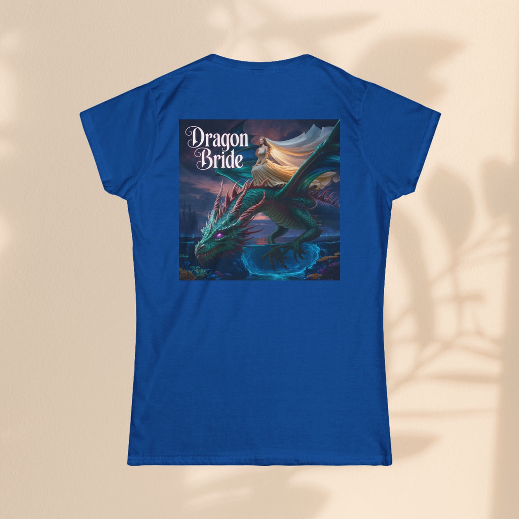 Dragon Bride Women's Softstyle Tee - Fantasy Art Shirt, Gift for Fantasy Lovers, Dragon Lover Apparel, Unique Tee for Her, Magical Clothing