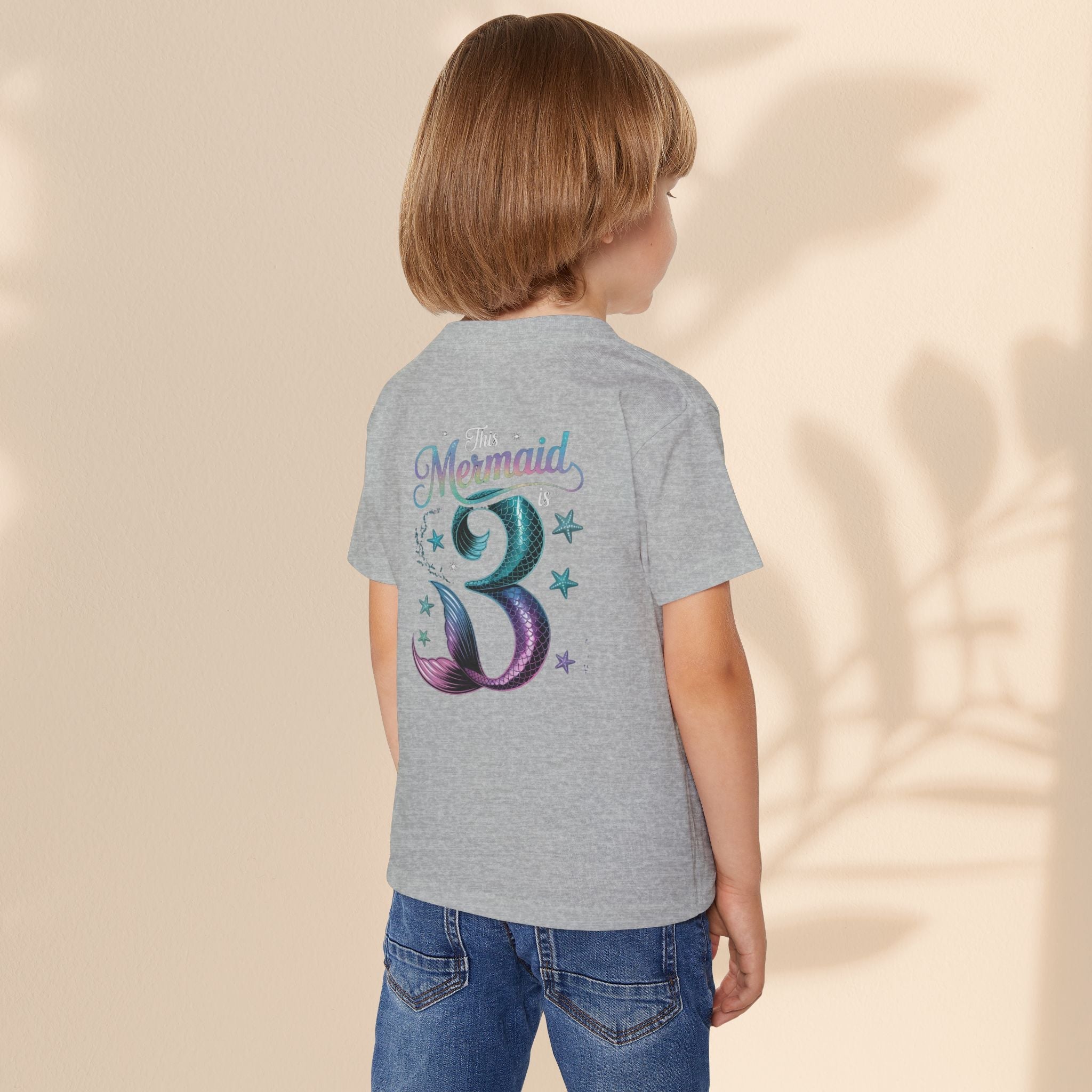 Age 3 Mermaid Toddler T-Shirt | Cute Birthday Gift for Kids